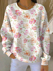Sweatshirt Décontracté Femme Rose Imprimé Cancer Du Sein