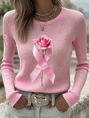 Sensibilisation au cancer du sein Rose Rose et rose Ruban Tops