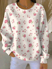 Sweatshirt Décontracté Femme Rose Imprimé Cancer Du Sein