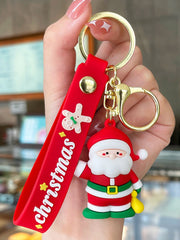 Porte-clés de Noël personnalisé avec le bonhomme de neige du Père Noël, porte-clés de Noël personnalisé, pendentif voiture