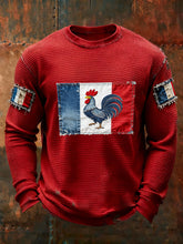 T-shirt à manches longues Drapeau Français Le Coq Gaulois pour homme