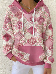 Femmes Boho sensibilisation au cancer du sein Floral Art imprimé Hoodie