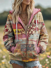 Sensibilisation au cancer du sein Boho Floral Art manteau imprimé femmes