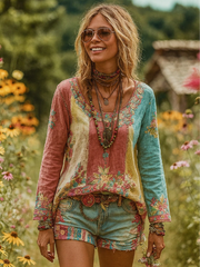 Tops imprimés fleurs pour femmes