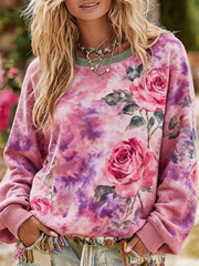 Sweat-shirt Femme Imprimé Fleurs