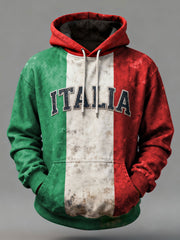 Sweat à capuche décontracté imprimé italien pour hommes