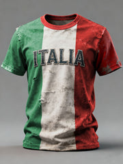 T-shirt décontracté à imprimé italien pour hommes