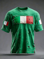 T-shirt décontracté à imprimé italien pour hommes