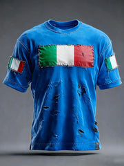 T-shirt décontracté à imprimé italien pour hommes