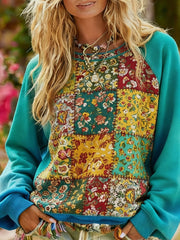 Bohème Boho Floral Art Imprimé Sweatshirt des femmes