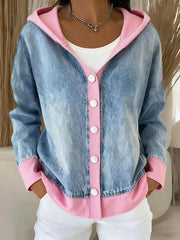 Cardigan à capuche design patchwork mode pour femmes