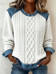 Tops imprimés texturés pour femmes en automne et en hiver