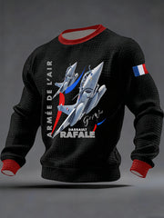 Chandail à col rond Avion De Chasse Français Dassault Homme