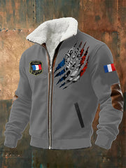 Chandail à capuchon Lion Du Drapeau Français Homme