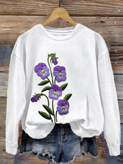 Sweatshirt de soutien de sensibilisation d'Alzheimer de fleur pourpre des femmes