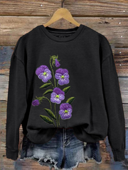 Sweatshirt de soutien de sensibilisation d'Alzheimer de fleur pourpre des femmes
