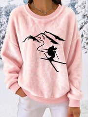 Haut Décontracté Imprimé Ski Femme