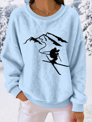 Haut Décontracté Imprimé Ski Femme