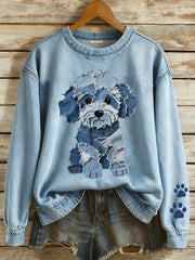 Beau chien Patchwork Art Sweatshirt des femmes