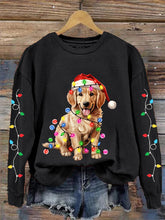 Sweat-shirt décontracté à imprimé chien pour femmes