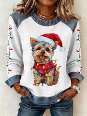 Femmes Denim Patchwork Haut