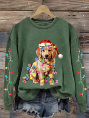 Sweat-shirt décontracté à imprimé chien pour femmes