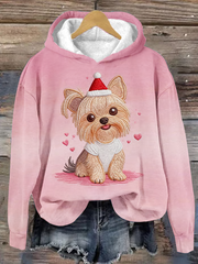 Sweat-shirt Femme Chien Noël Art Imprimé Régulier