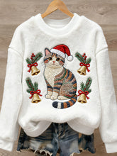Pull en flanelle décontracté à imprimé animal mignon de Noël pour femmes
