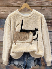 Drôle de chat abstrait Art Flanelle Hoodie des femmes