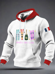 Sweat à capuche en coton à carreaux après-ski pour homme