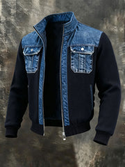 Veste Denim Patchwork Homme