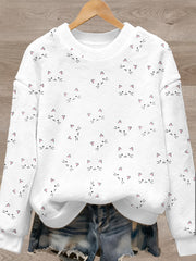 Pull en flanelle à imprimé animal mignon pour femmes