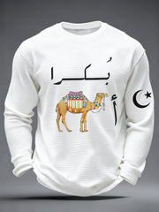 T-shirt drôle égyptien arabe gaufre à manches longues pour hommes