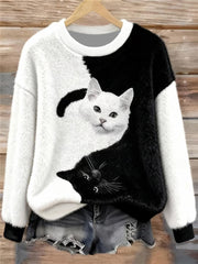 Femmes Funny Cute Chats Flanelle Hoodie