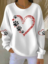 Sweat-shirt Femme Love Dog Paw Imprimé