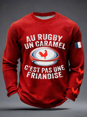 T-shirt à manches longues Au Rugby Un Caramel Waffle Homme