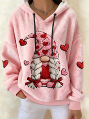 Hoodies de flanelle nain de la Saint-Valentin des femmes