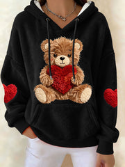 Les femmes de la Saint-Valentin Teddy Bear Sweats à capuche en molleton