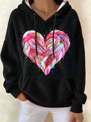 Hoodies en molleton en forme de coeur pour femmes