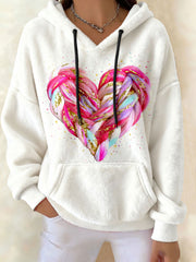 Hoodies en molleton en forme de coeur pour femmes