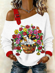 Tops Cat Print Femme