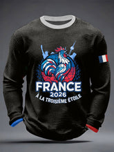 T-shirt à manches longues 2026 France Football Allez Les Bleus Waffle Homme
