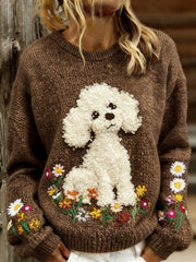 Pull décontracté à imprimé floral pour femmes
