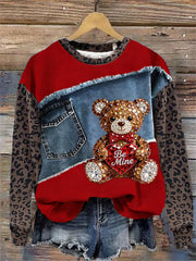 Sweat-shirt Teddy Bear Valentine Femme