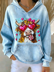 Femmes Valentine Peinture à l'huile Art Design Hoodie