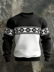Sweatshirt Décontracté Rétro Western Aztèque pour Homme