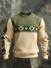 Sweatshirt Décontracté Rétro Western Aztèque pour Homme