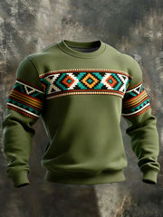 Sweatshirt Décontracté Rétro Western Aztèque pour Homme