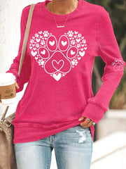 Sweat-shirt décontracté pour femmes avec imprimé coeur de patte pour chien