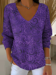 Top Décontracté Imprimé Art Violet Femme
